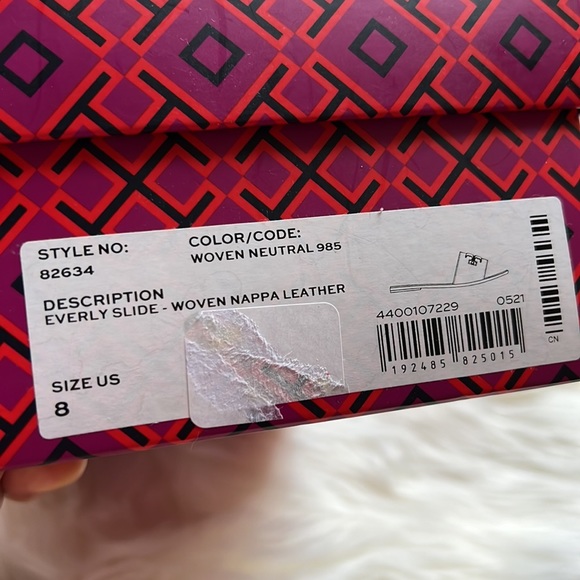 NWT Tory Burch Everly slide - Woven Nappa Leather size 8 - Picture 5 of 6